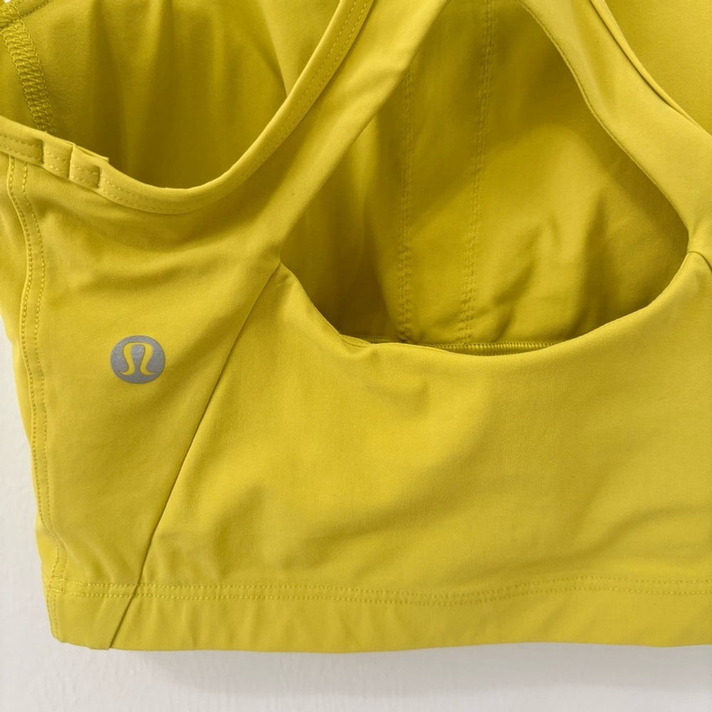 Lululemon Unleash Strength Bra Sz 2 B/C Yellow Serpentine EUC - Picture 7 of 9